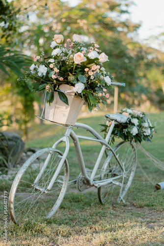 bicycle and flowers decor
