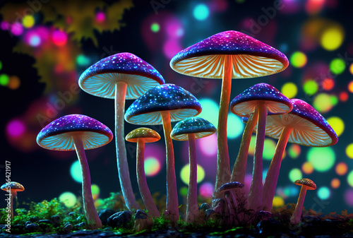 Magic Mushroom. AI Generated