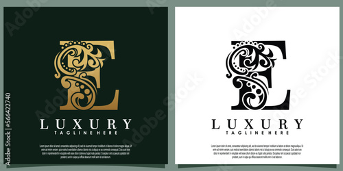 luxury logo design with initial letter E
