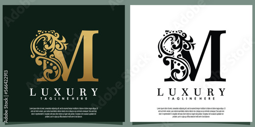 luxury logo design with initial letter M