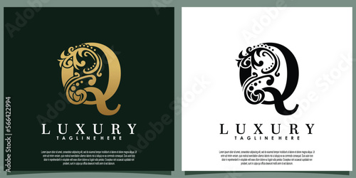 luxury logo design with initial letter Q