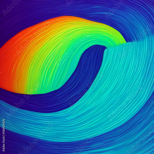 Abstract painting of a rainbow created with Generative AI