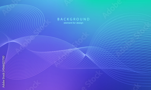 Abstract gradient background. Wave element for design. Digital frequency track equalizer. Stylized line art. Colorful shiny wave with lines. Trendy color blue. Curved wavy smooth stripe. Vector. © Sergey