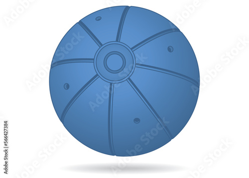 para sports paralympic goalball blue ball isolated on white background
