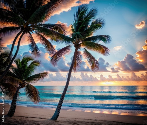 a beautiful shot of a sandy beach with sand and a cloudy sky © ozun