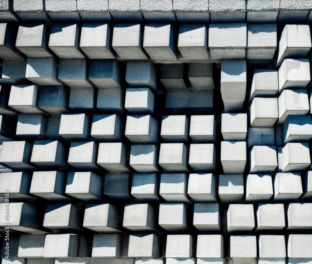 Fototapeta premium concrete blocks, modern window of an urban building