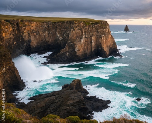 the icelandic landscape with cliffs and rocks, atlantic, beach, beautiful, blue, cliff