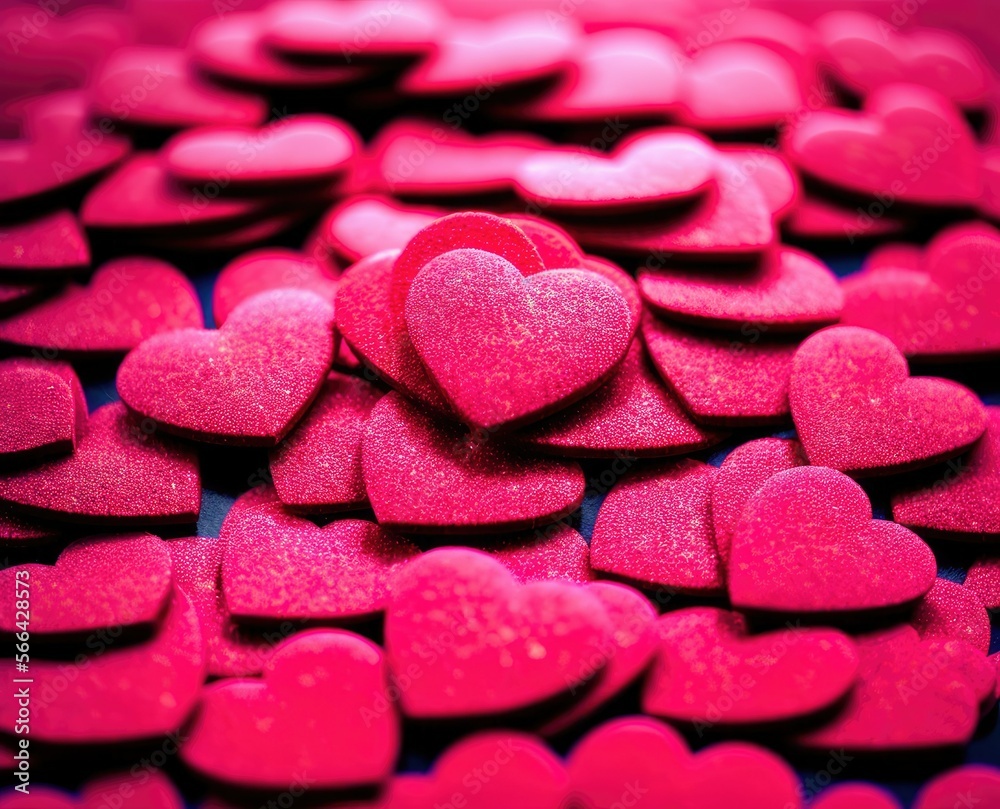 valentines day greeting card with hearts on white surface