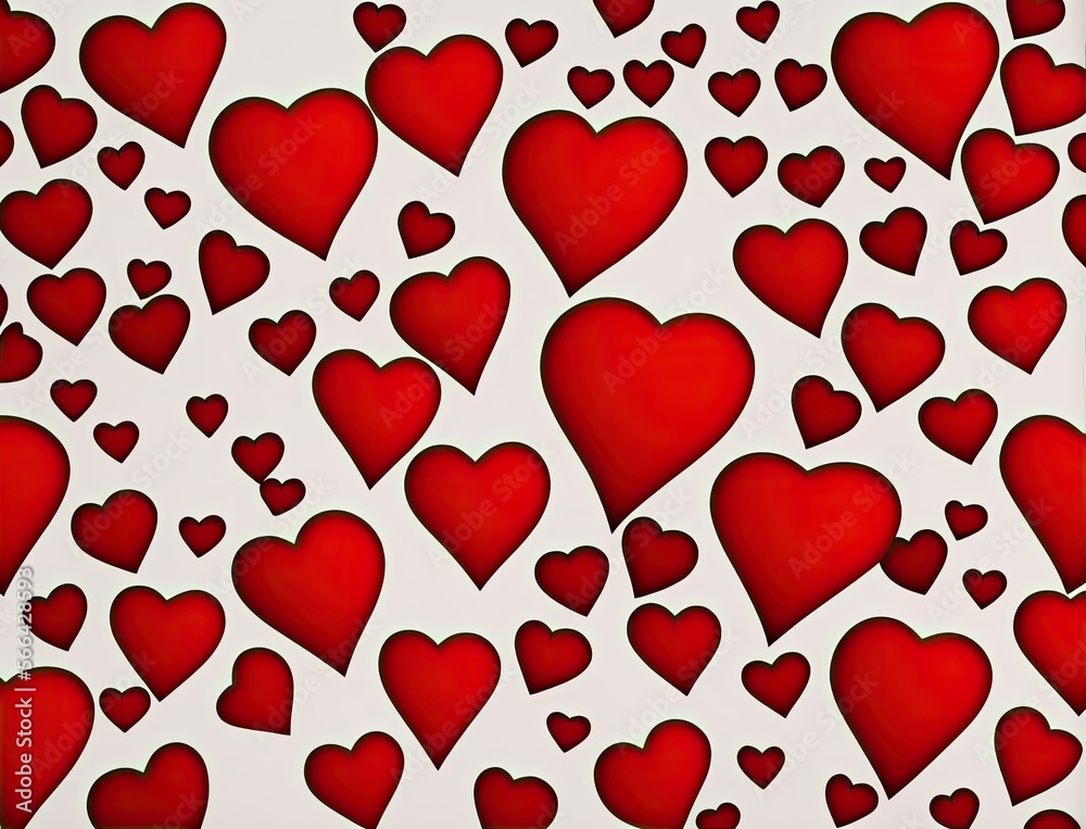 heart shape hearts on white background