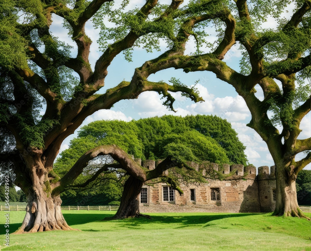 Obraz premium the green tree. the trees. the nature of the environment.