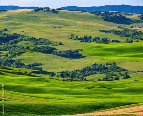 landscape with beautiful green hills  tuscany  italy
