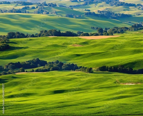 landscape with beautiful green hills  tuscany  italy