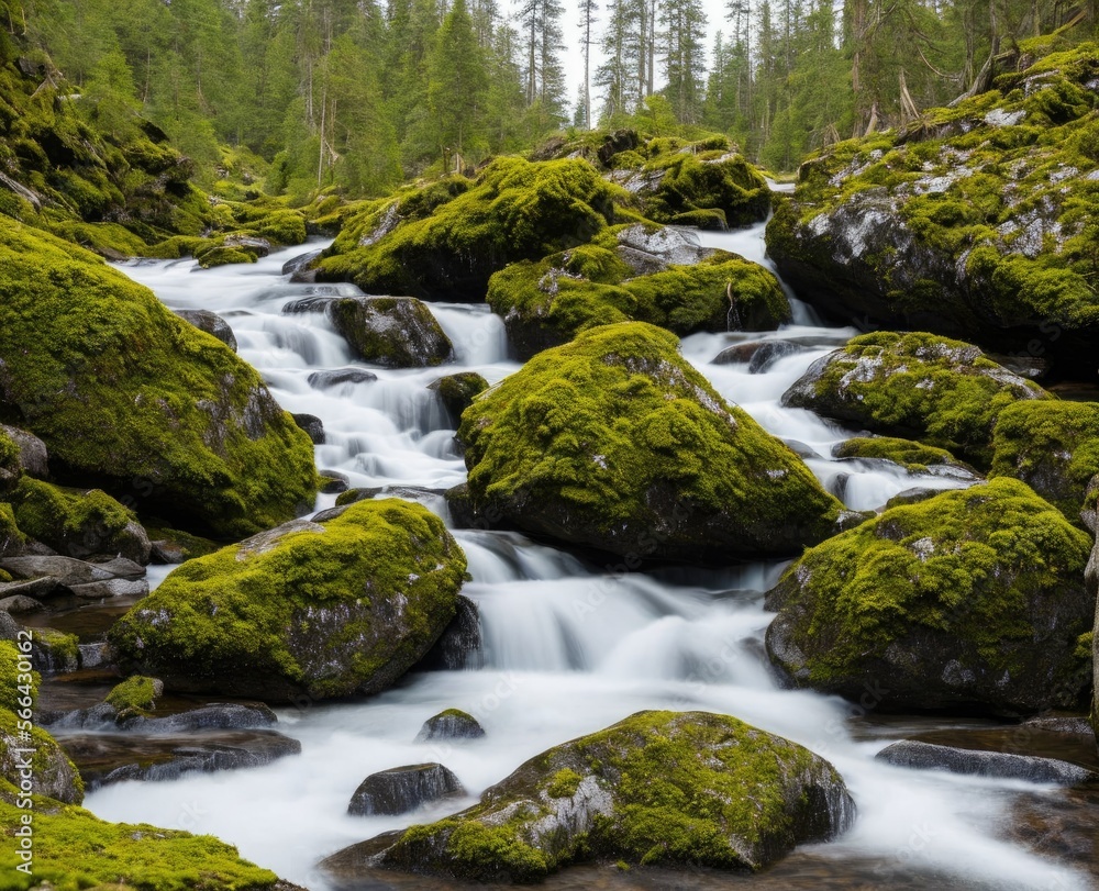 Obraz premium the mountain stream in norway.
