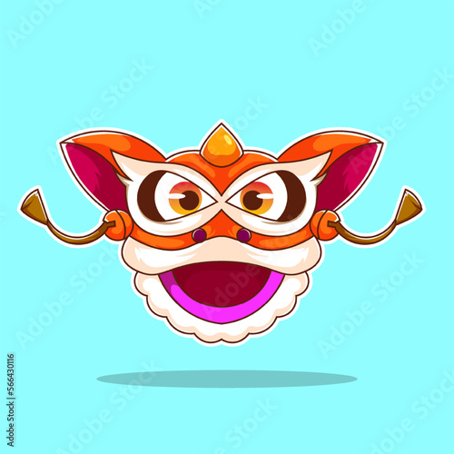 premium vector l chinese lion dance vector illustration new year. cute design.