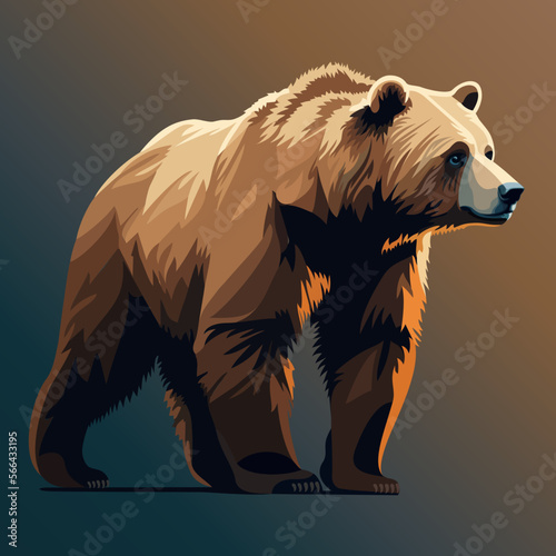 Grizzly bear. Vector color illustration.