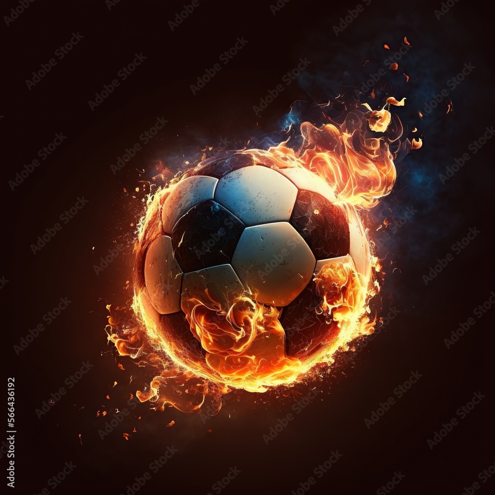 Fototapeta premium burning soccer ball