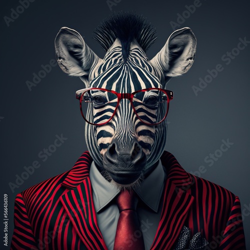 zebra with red suit