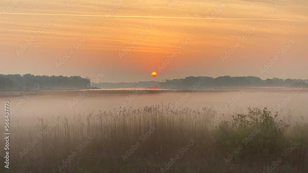 sunrise over the marsh and lake sunrise over the marsh and lake
