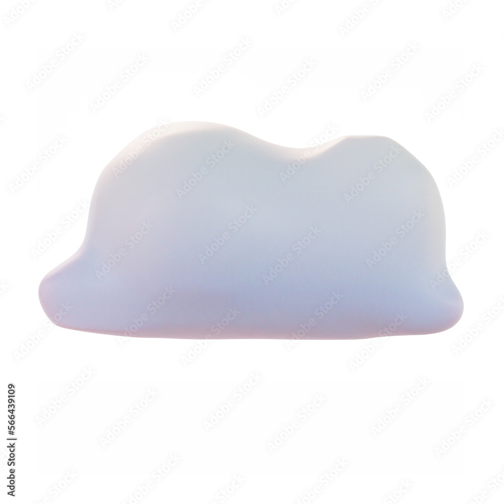 Fototapeta premium 3d render cloud isolated, soft round cartoon fluffy clouds icon