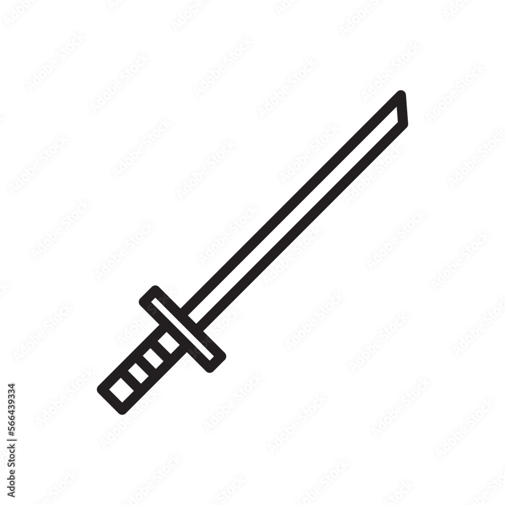 Katana sword icon vector logo design template