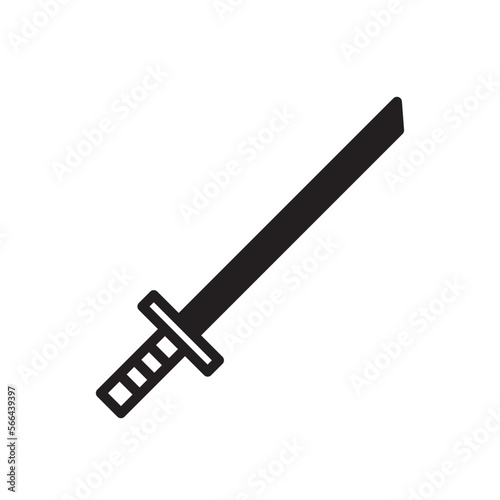 Katana sword icon vector logo design template