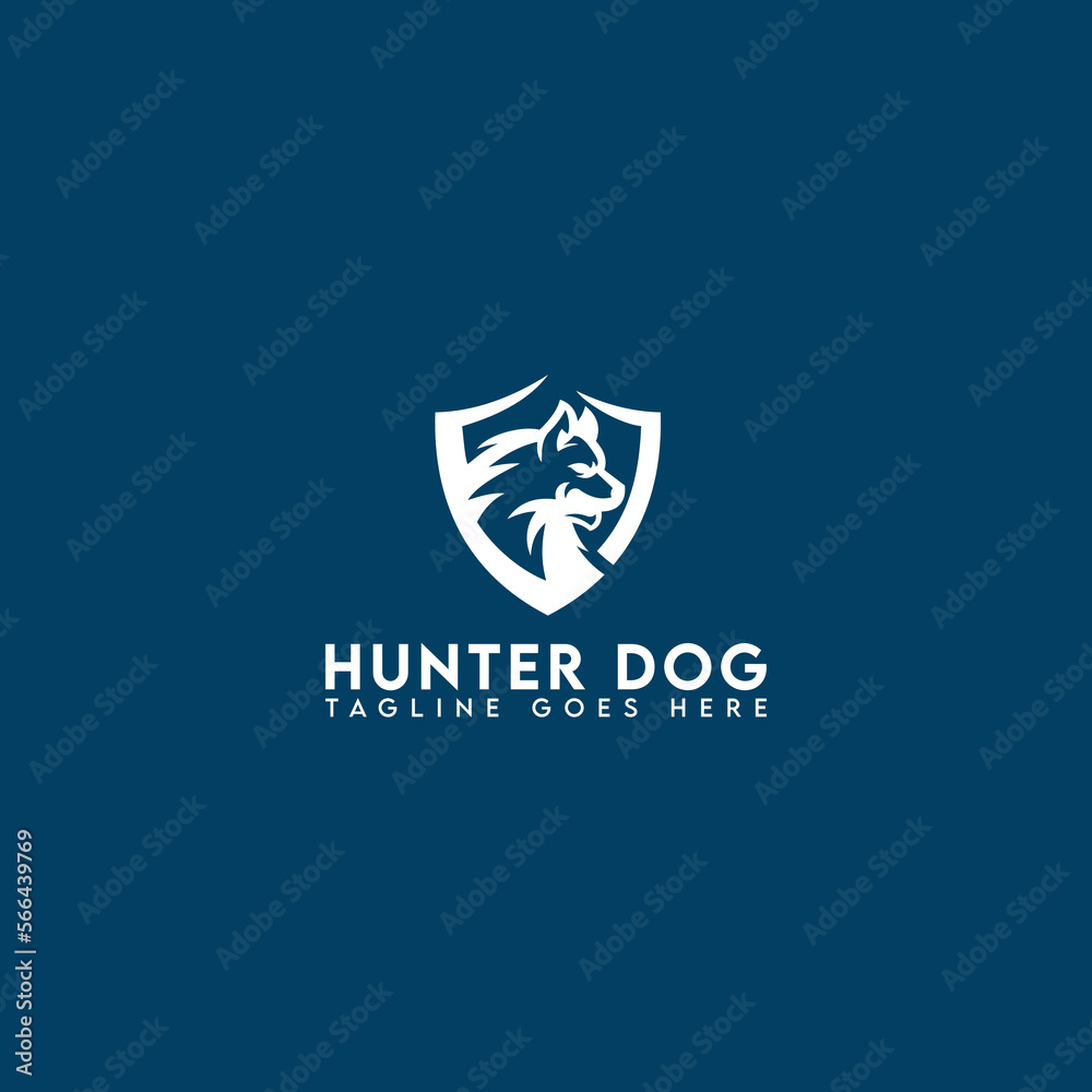 hunter dog logo, animal logo, pet logo, minimalist and business logo design in vector template.