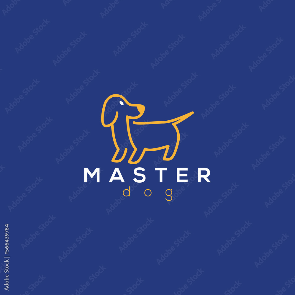 master dogs logo, animal logo, pet logo, minimalist and business logo design in vector template.