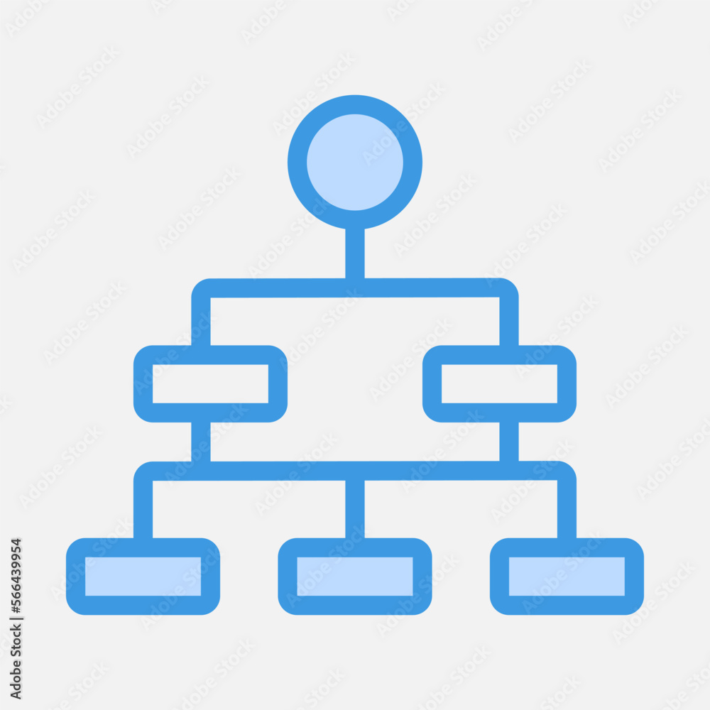 Hierarchy icon in blue style, use for website mobile app presentation Hierarchy icon in blue style, use for website mobile app presentation