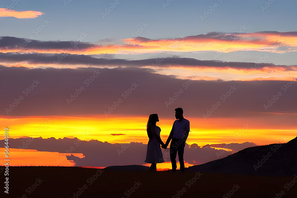 silhouette of a man standing on a mountain top