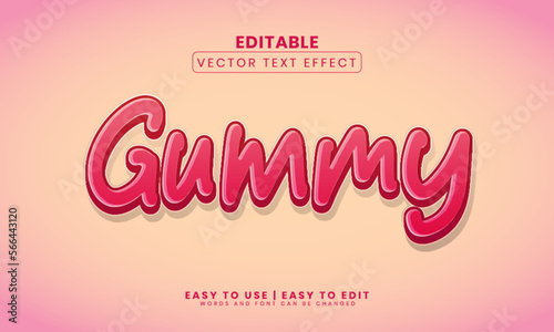 Jelly effect gummy editable vector text with background gradient. Suitable for your candy ads headline