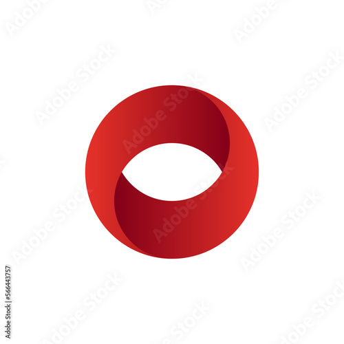 red volumetric circle for concept design. Vector illustration.