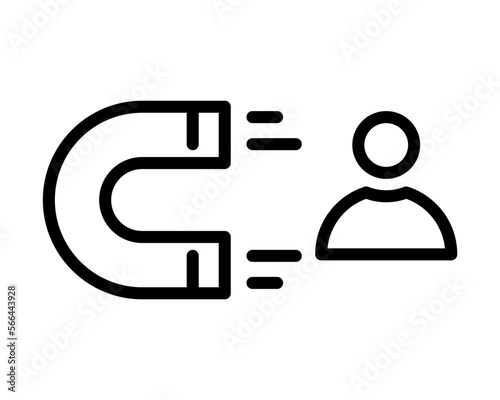 Icono de reclutamiento. Imán. Selección de personal. Ilustración vectorial