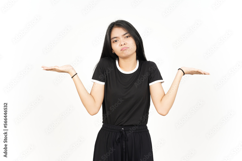 Doubt Confused, Don't know Gesture Of Beautiful Asian Woman Isolated On White Background Doubt Confused, Don't know Gesture Of Beautiful Asian Woman Isolated On White Background