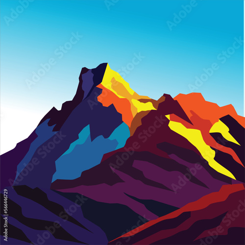himalaya mountain in wpap pop art style for illustration background and image