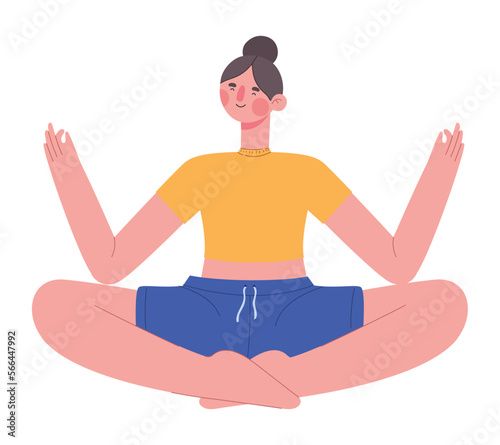 woman meditating design