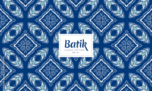 Batik kawung Indonesian traditional decorative ethnic patterns Vector Background