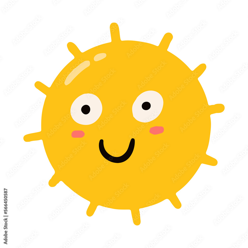 cute sun cartoon character