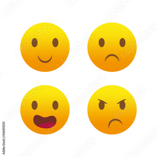 Yellow emotions for concept design. Smile face. Vector illustration.