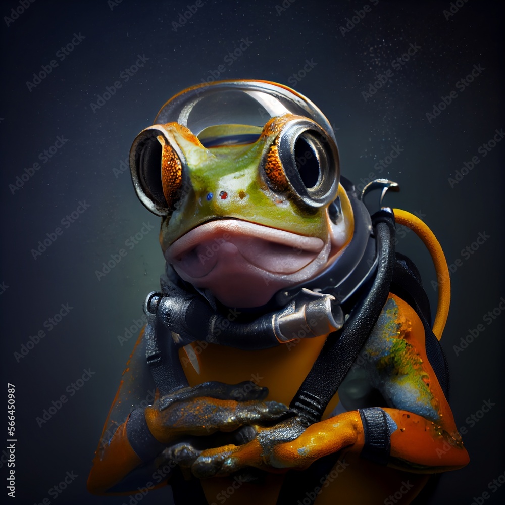 Frog in scuba gear