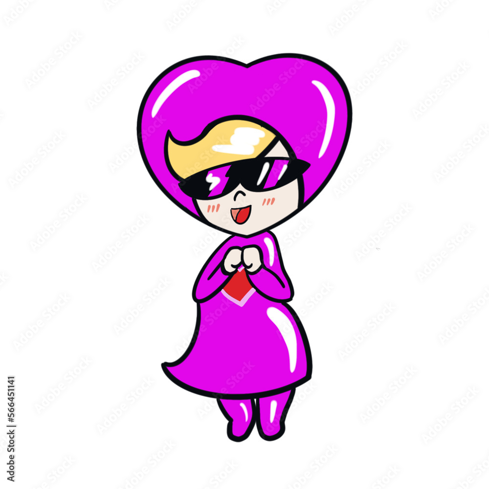The miss love character design for valentine or romance concept The miss love character design for valentine or romance concept