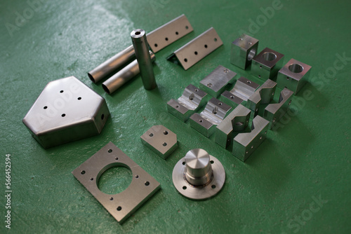 Parts machined using various machines
