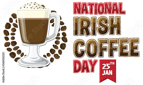 National Irish coffee day banner design