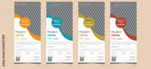 Simple elegant clean abstract minimal creative corporate identity modern professional company real estate construction home rent business rollup banner template design.