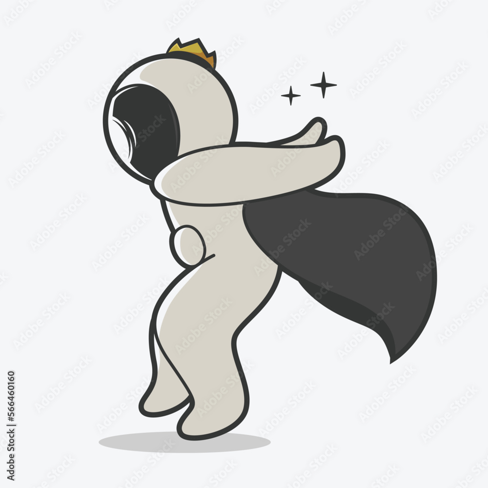 Obraz premium chibi astronaut jump art illustration