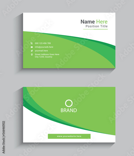 green and white business card design template 