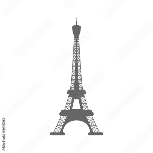 Silhouette icon Eiffel. Vector art illustration.