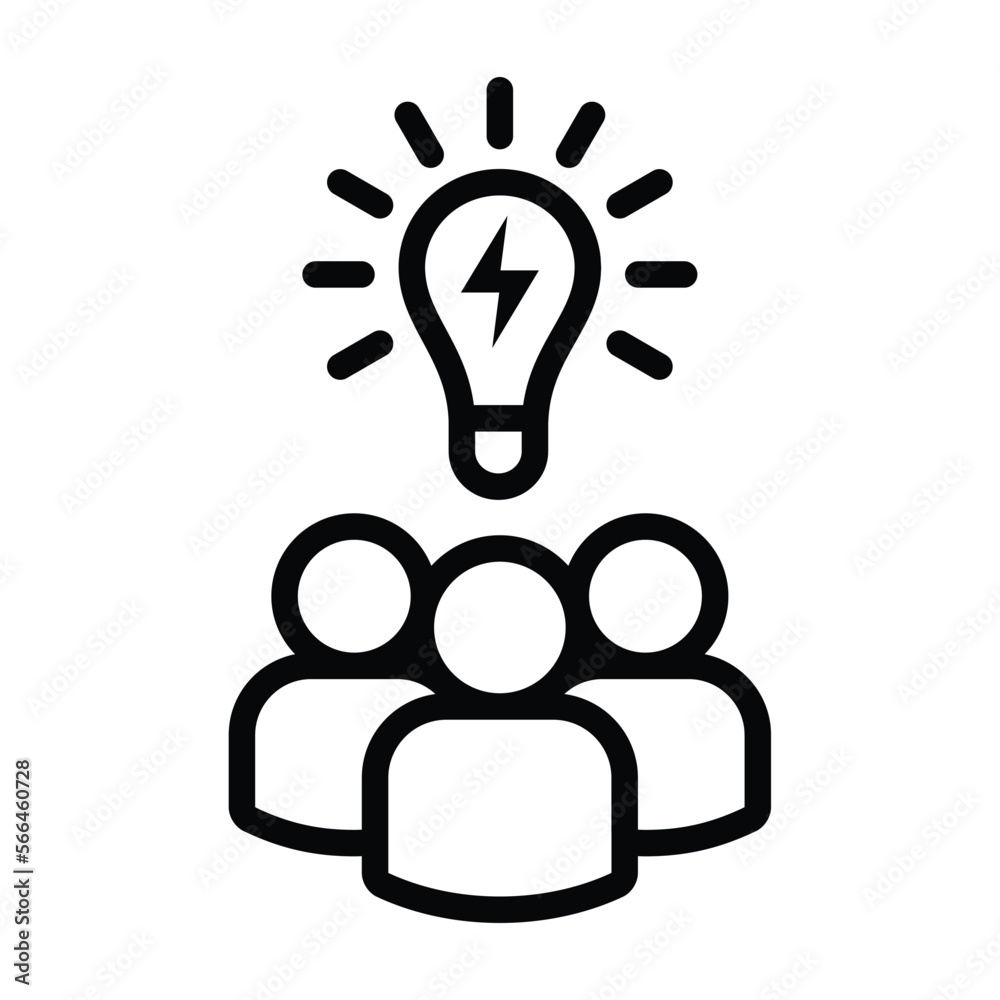 Group idea or teamwork team idea line art vector icon for business apps and websites Group idea or teamwork team idea line art vector icon for business apps and websites