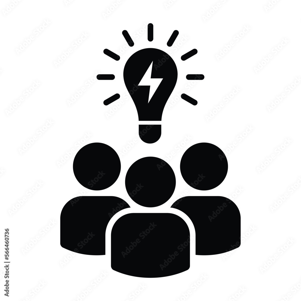 Group idea or teamwork team idea flat vector icon for business apps and websites Group idea or teamwork team idea flat vector icon for business apps and websites