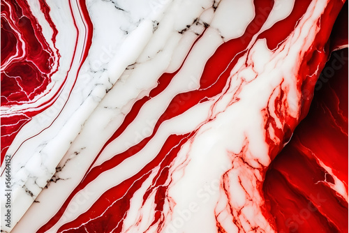 Plain red and white smooth marble background made with Generative AI technology