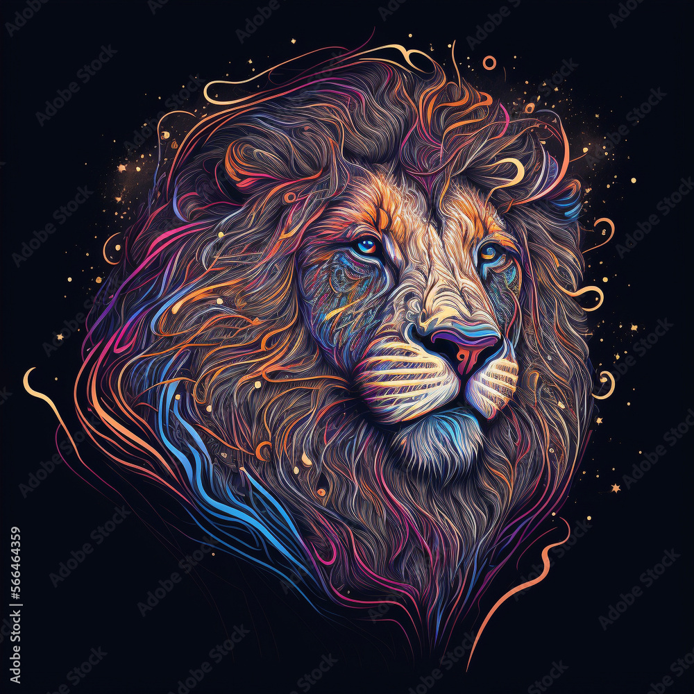 Vibrant Lion Logo Design. Generative AI